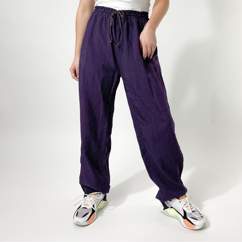 VINTAGE PUMA Purple Wind Breaker Nylon Track Pants